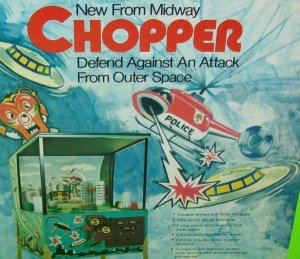 Midway 1970 CHOPPER Original Vintage Pilot Flying Helicopter Arcade Game Flyer 