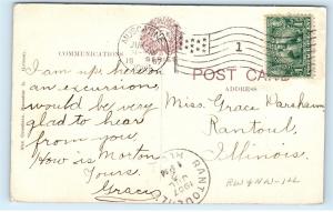 *1907 Weed Park Club House Muscatine IA Iowa Vintage Postcard A8