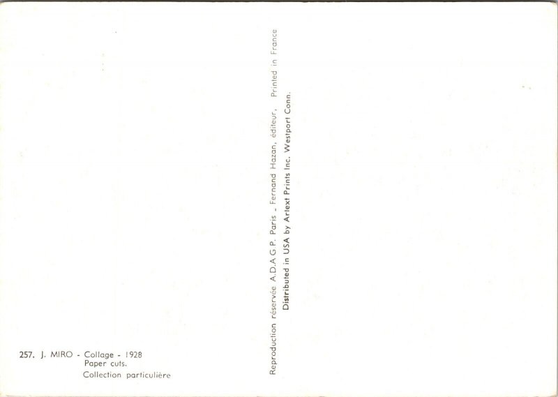 Paper Cuts Collage Man with Airmail Bag Miro Postcard