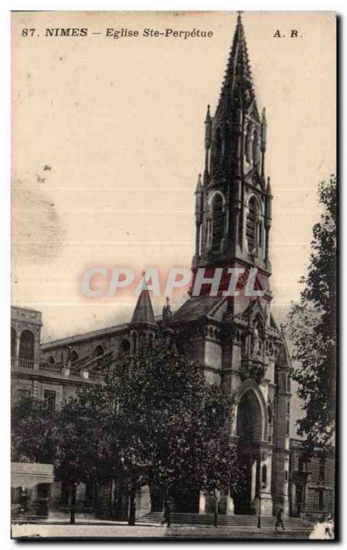 Old Postcard Nimes Church St. Perpetua