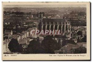 Niort - View to the St Etienne & # 39Eglise taken Dungeon Old Postcard