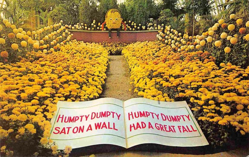 Humpty Dumpty Wall Floral Display Phipps Schenley Park PIttsburgh PA postcard