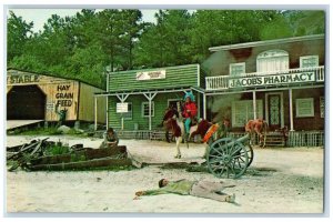 c1960's Indian Attack, Cannon, Horse, Stone Mountain Scenic Railroad GA Postcard