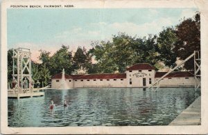 Fountain Beach Fairmont Nebraska Swimming Pool Postcard H15