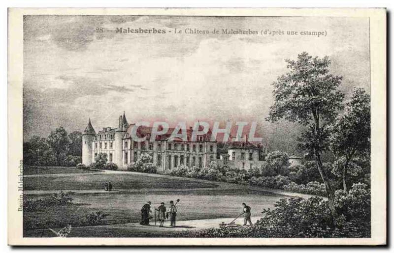 Old Postcard The castle Malesherbes (d & # 39apres a print)