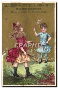 Chromo Ferdinand Poindessous palace Rue La Rochelle Children Tennis Rackets