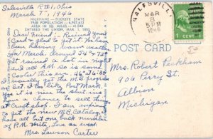 1940s Large Letter Greetings from Ohio State Capitol Columbus Postcard