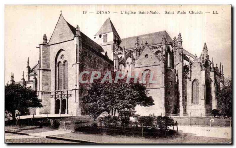 Old Postcard Dinan The Church of Saint Malo St Malo church