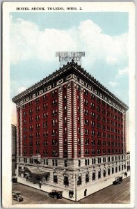 Hotel Secor Toledo Ohio OH Street View And The Building Landmark Postcard