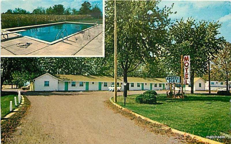 KEOKUK, IOWA Knotty Pine Motel Roadside Pool postcard 9645