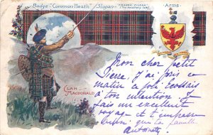 Lot374 Uk Litho Scotland Clan Macdonald Badge Common Healt sent to France