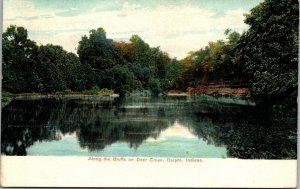 Vtg 1910s Along The Bluffs on Deer Creek Delphi Indiana IN Postcard