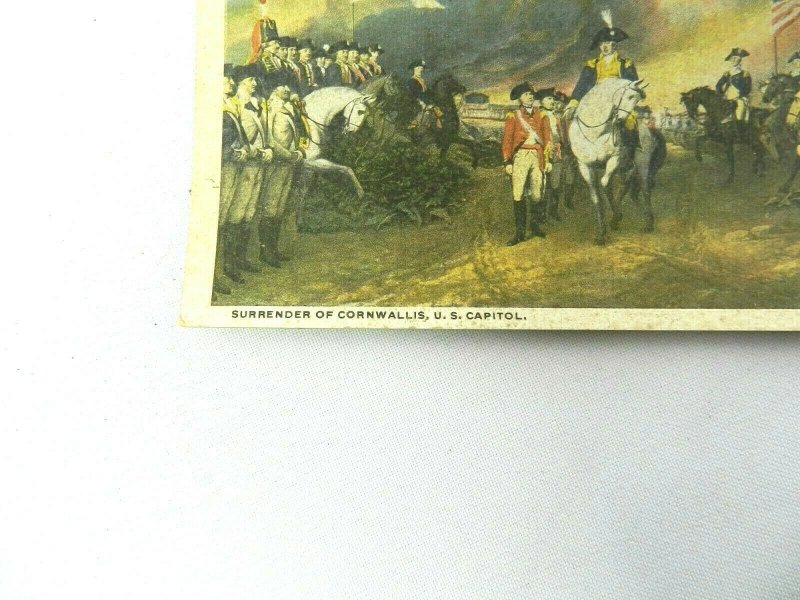 Vintage Postcard Surrender of Cornwallis US Capitol Painting by John Trumbull
