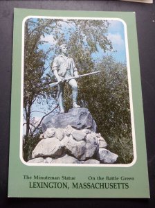 UNUSED POSTCARD - THE MINUTEMAN STATUE ON THE BATTLE GREEN, LEXINGTON, MASS.