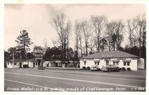 Chattanooga Tennessee Pines Motel Real Photo Vintage Postcard AA32466