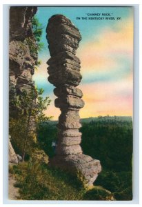 Vintage Chimney Rock On On The Kentucky, K. Y Postcard F123E