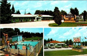 Thompson, MI Michigan  AL-O-RAY MOTEL Pool & Cafe ROADSIDE~Hwy U.S. 2 Postcard