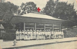 Red Cross Nurses, Canteen Station, Roanoke, Virginia WWI c1910s Vintage Postcard