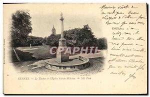 Old Postcard Rennes Thabar L Eglise Sainte Melaine