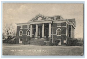 1944 First Baptist Church De Ridder Louisiana LA Advertising Vintage Postcard