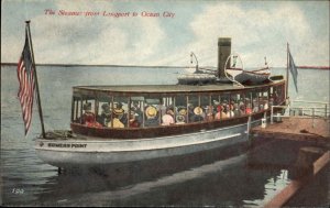 Steamer Boat Somers Point From Longport to Ocean city NJ c1910 Postcard