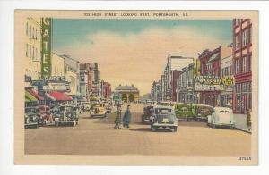 Vintage USA Picture Postcard - High Street, Portsmouth, VA (AQ17)