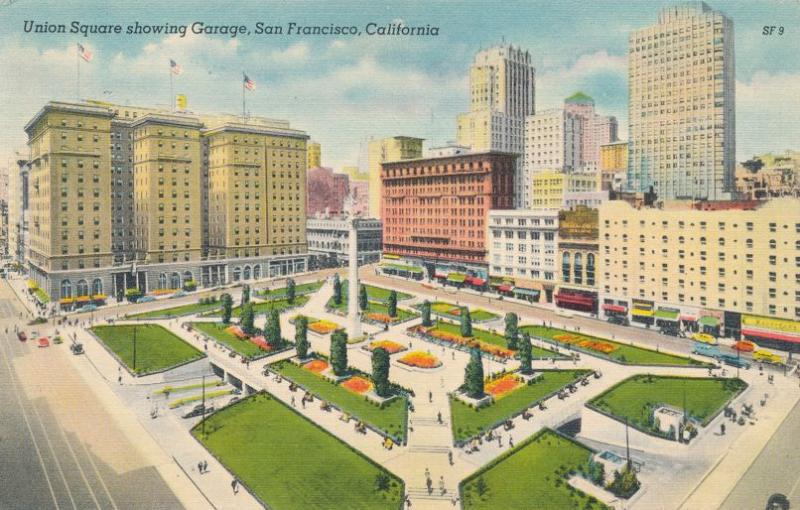 Union Square Entrance to Underground Garage San Francisco CA California - Linen