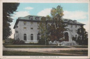 Postcard Penn State McAllister Hall State College PA 1930