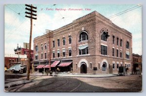 J99/ Portsmouth Ohio Postcard Scioto County c1910 Turley Building 453