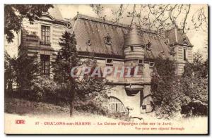 Old Postcard Bank Caisse d & # 39Epargne Chalons sur Marne View Jard