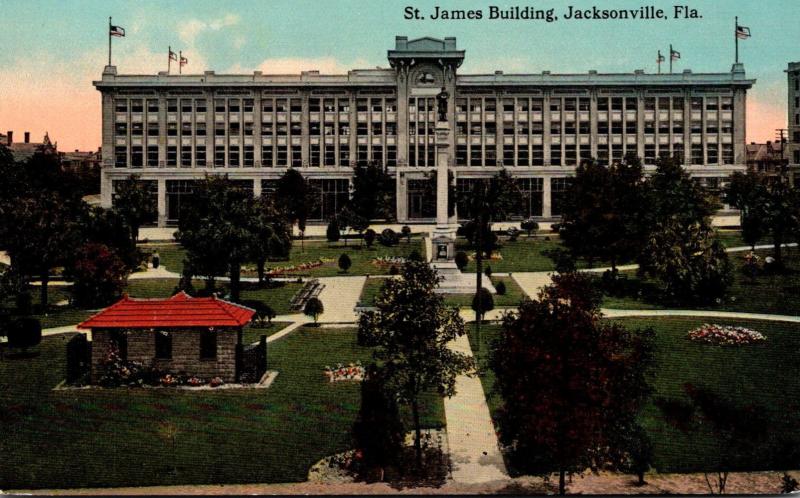 Florida Jacksonville Hemming Park and St James Building 1913