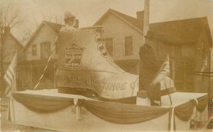 Postcard RPPC C-1910 Big shoe Advertising Parade Float American Photo 23-583