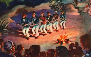 Vintage Postcard Navajo Yeibichi Dancers By Paul Coze Mesa Verde Colorado