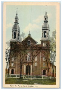 c1930's St. Pierre Church Sorel Quebec Canada Vintage Unposted Postcard
