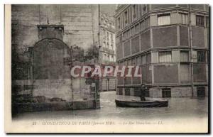 Paris - 4 - Floods of Paris - January 1910 - The Street Mossillon - Old Postcard