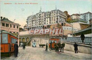 Old Postcard Genova Via Doria Hotel Miramare