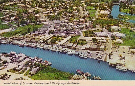 Florida Tarpon Springs Aerial View Of Tarpon Springs And Its Sponge Exchange ...