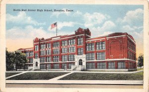 Houston Texas North End Junior High School, Color Linen Vintage Postcard U9178