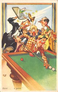 Comic Pool Billiards Carte Postale Unused 