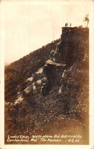 Cumberland Maryland birds eye view Lovers Leap real photo pc Z21044