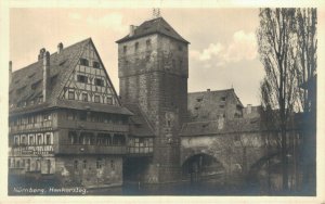 Germany Nürnberg Henkersteg Vintage RPPC 08.36