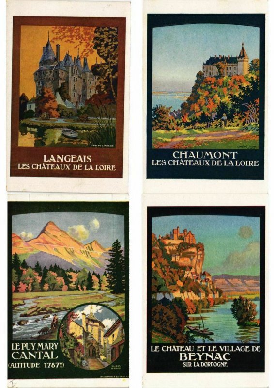 ADVERTISING TRAINS, CHEMIN DE FER POSTER STYLE 32 Vintage Postcards (L2736)