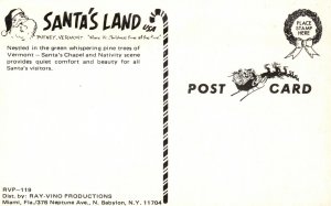 Vintage Postcard 1910's Santa's Land Chapel Green Pine Trees Putney Vermont VT