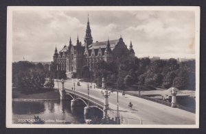 Vintage postcard Stockholm Sweden Nordiska Museet Nordic Museum Djurgardsbron
