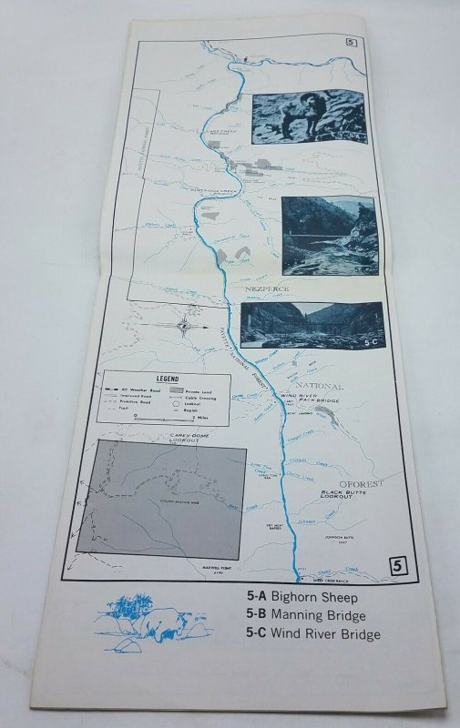 Vtg Circa 1970 The Salmon, River of No Return USDA Forest Service Map