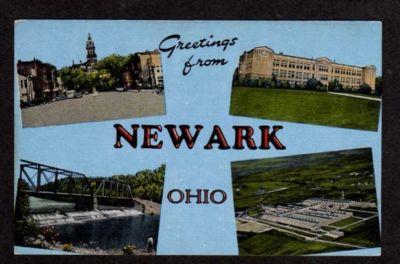 OH Greetings NEWARK OHIO Postcard Permanite Plant Court