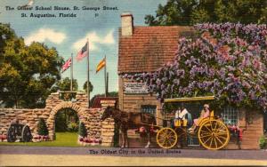 Florida St Augustine Horse and Carriage At The Oldest School House St George ...