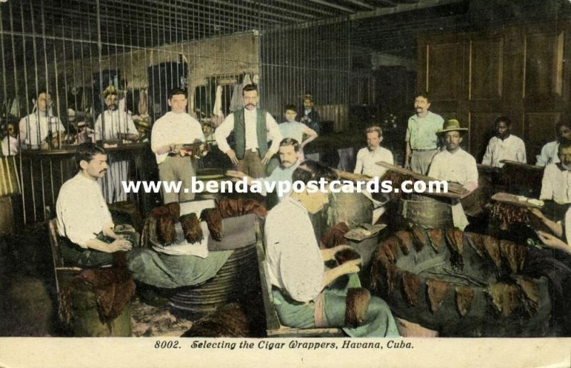 cuba, HAVANA HABANA, Selecting the Cigar Wrappers, Tobacco (1910s)