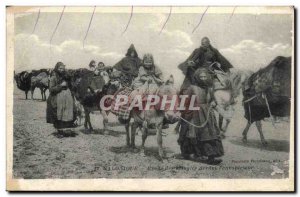 Postcard Old Army Salonika Exodus of refigues front of Ane invader