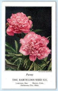 Advertising BARTELDES SEED COMPANY ~ PEONY Denver, OKC & Lawrence KS ~Postcard